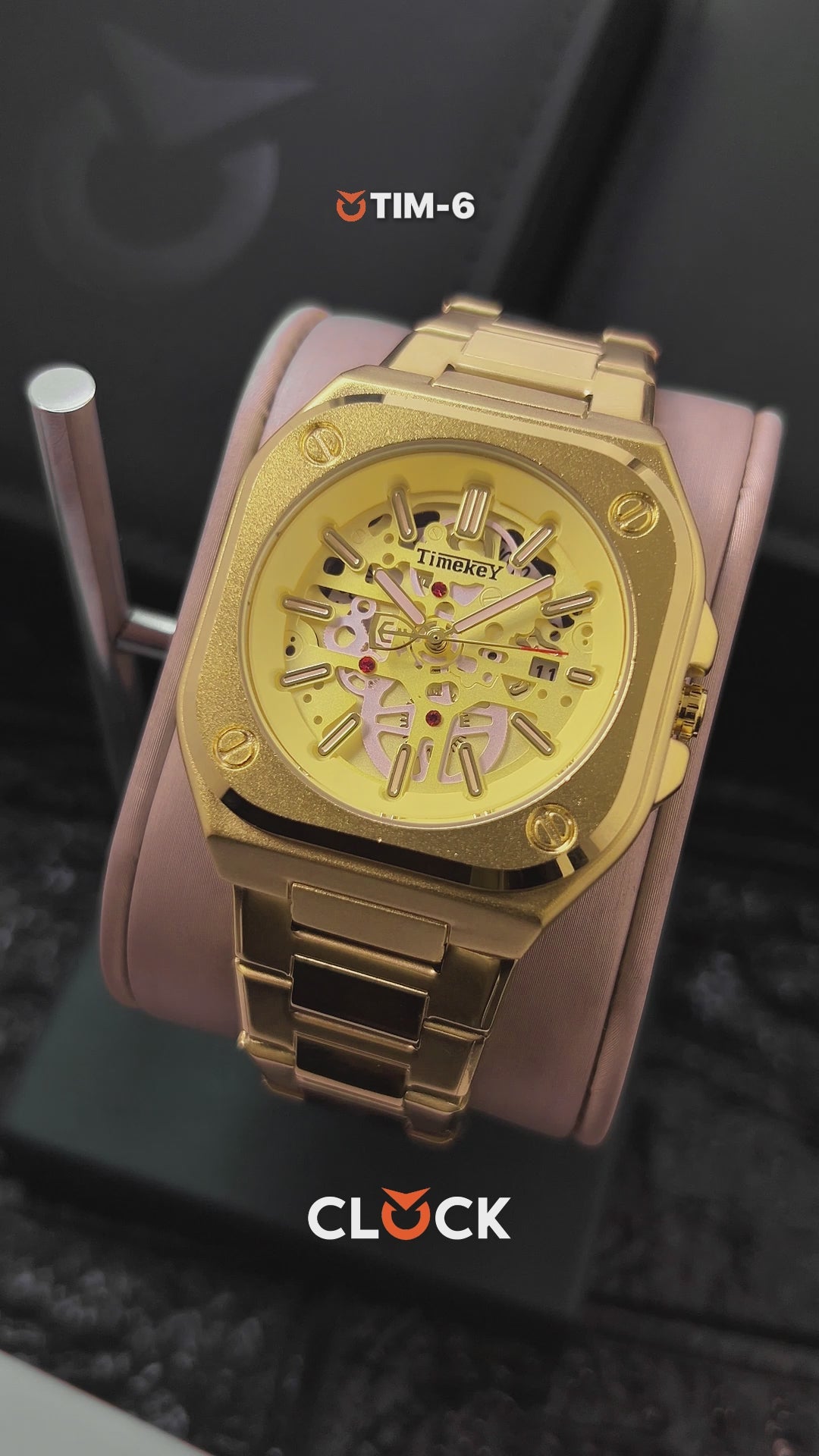 RELOJ TIMEKEY 3060 ORIGINAL ELEGANTE DORADO, PLATEADO Y NEGRO | TIM-6, TIM-7, TIM-8
