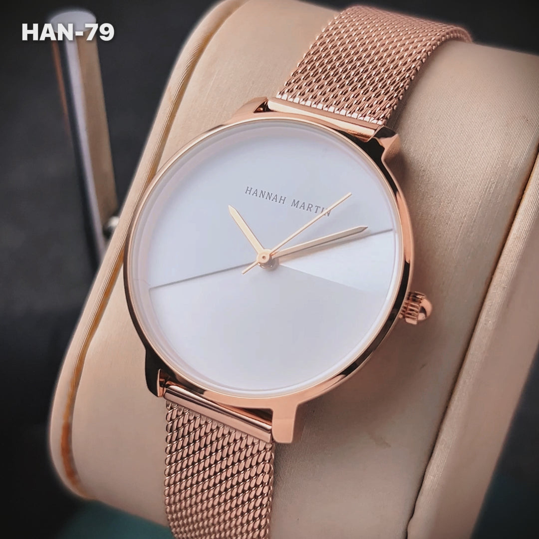 RELOJ HANNAH MARTIN ORIGINAL ELEGANTE DORADO Y PLATEADO HM-133 | HAN-79 | HAN-80 | HAN-81 PARA MUJER