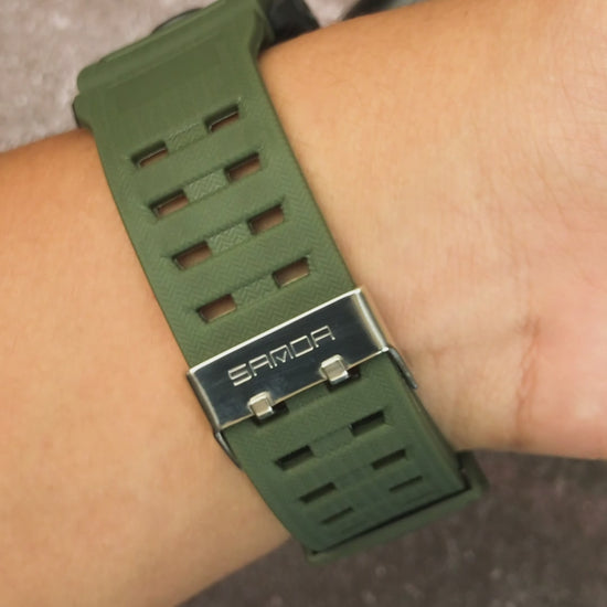 RELOJ SANDA ORIGINAL DEPORTIVO NEGRO - VERDE | SAN-23 | SAN-24 | SAN-27 (7)