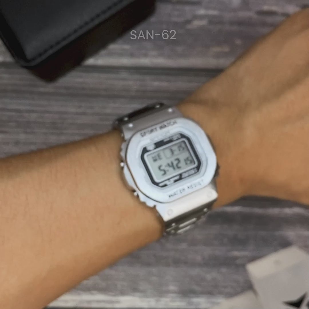 RELOJ SANDA ORIGINAL ELEGANTE NEGRO Y PLATEADO PARA HOMBRE | SAN-62 | SAN-41