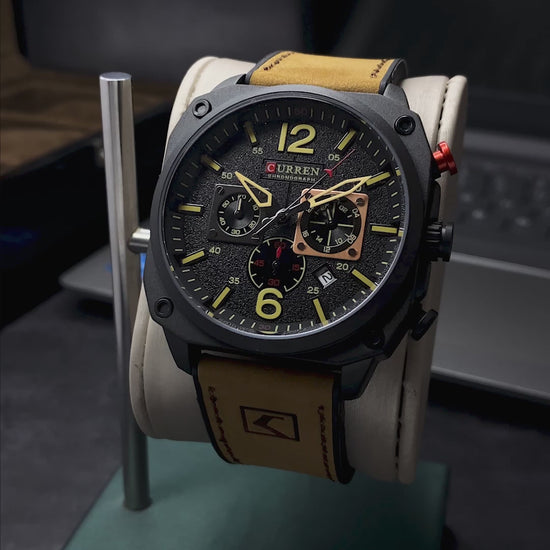 RELOJ CURREN ORIGINAL CASUAL GRIS Y MARRON PARA HOMBRE 8398 | CUR-85 I CUR-86