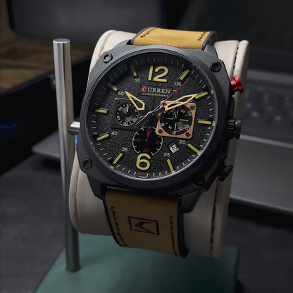 RELOJ CURREN ORIGINAL CASUAL GRIS Y MARRON PARA HOMBRE 8398 | CUR-85 I CUR-86