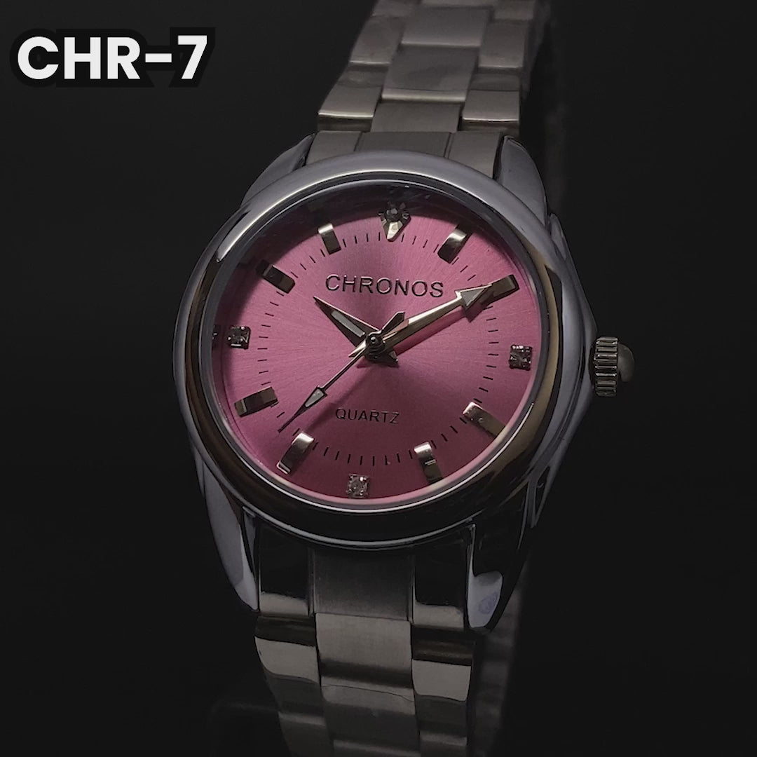 RELOJ CHRONOS ORIGINAL - PLOMO Y ROSA | CHR-7 (4)