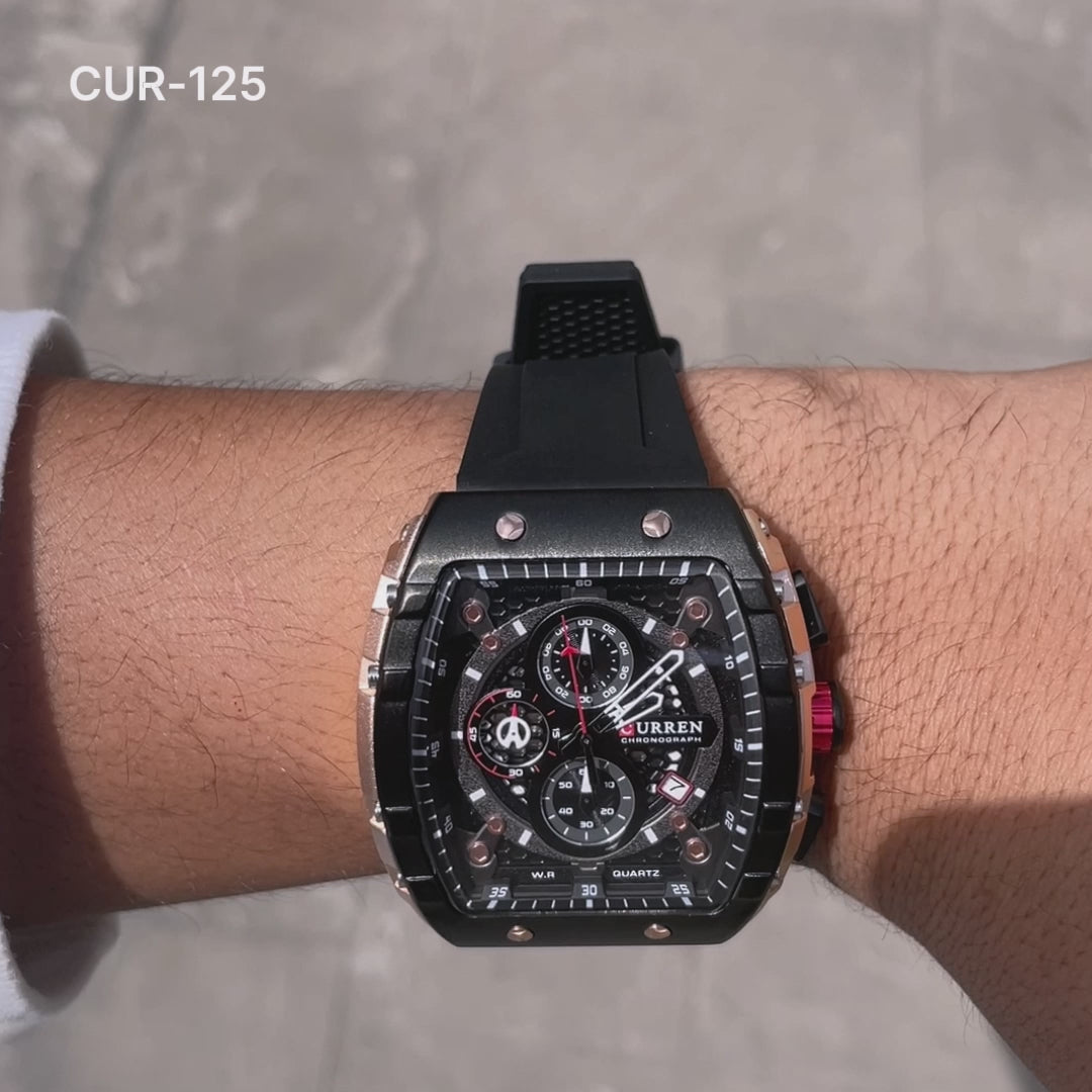 RELOJ CURREN ORIGINAL CASUAL NEGRO Y AZUL PARA HOMBRE | CUR-124 | CUR-125