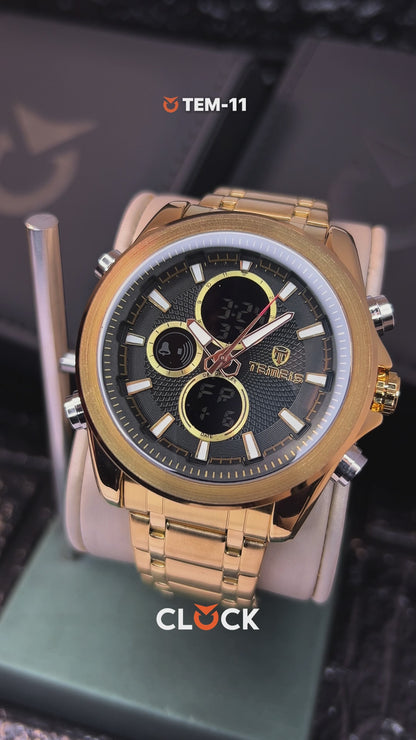 RELOJ TEMEIS ORIGINAL 3202 | 8117  PLATEADO NEGRO DORADO CASUAL | TEM-11, TEM-12, TEM-13, TEM-14, TEM-15, TEM-16