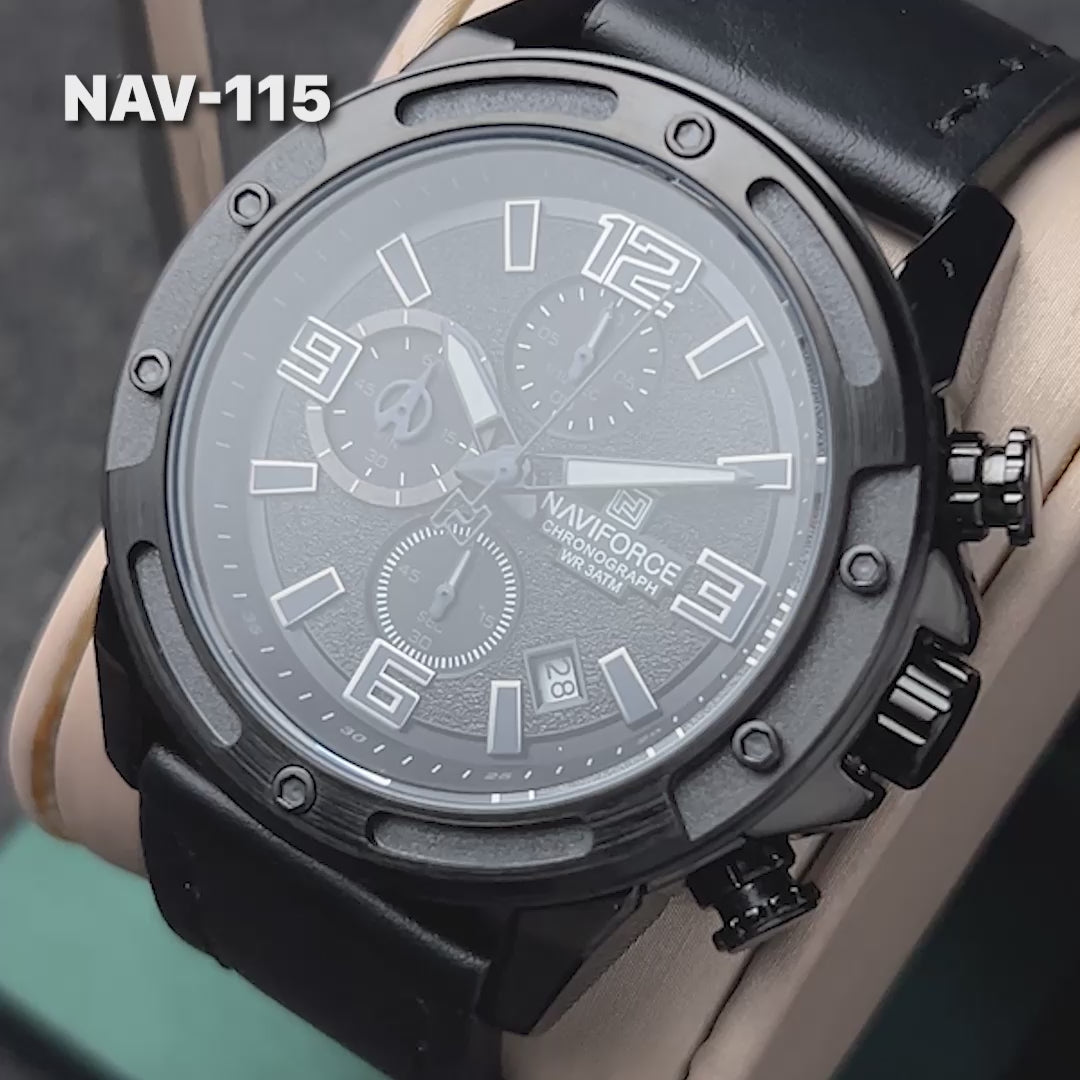 RELOJ NAVIFORCE NF 8074 ORIGINAL NEGRO Y AZUL | NAV-114, NAV-115 PARA HOMBRE