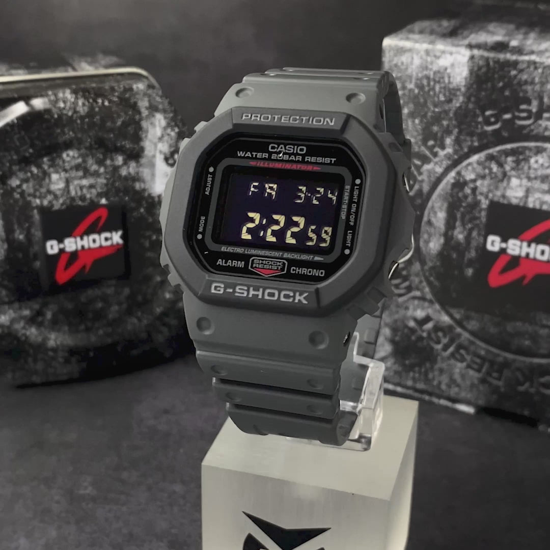 Reloj G- Shock Original - Gris -DW-5600BB-1D  OG-S-73 para hombre