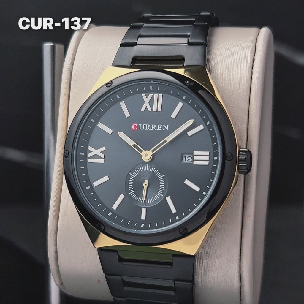RELOJ CURREN ORIGINAL - CASUAL NEGRO, DORADO Y PLATEADO | SKU: CUR-135, CUR-136, CUR-137