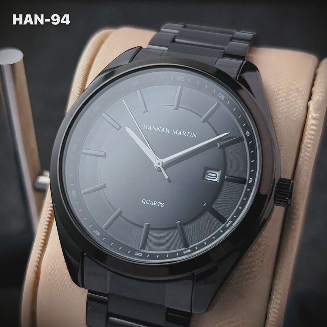 RELOJ ORIGINAL HANNAH MARTIN - ELEGANTE Y CASUAL - NEGRO, DORADO Y PLATEADO | HAN-94 | HAN-95 | HAN-96 PARA HOMBRE