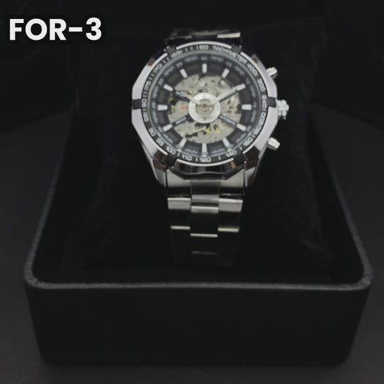 RELOJ FORSINING ORIGINAL ELEGANTE PLATEADO PARA HOMBRE | FOR-3
