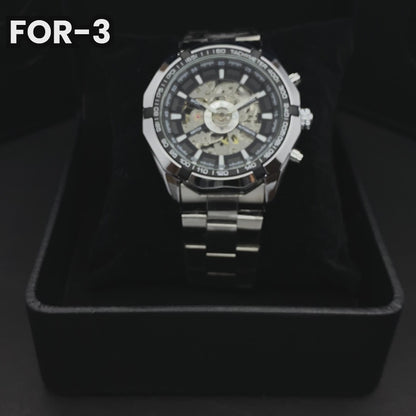 RELOJ FORSINING ORIGINAL ELEGANTE PLATEADO PARA HOMBRE | FOR-3