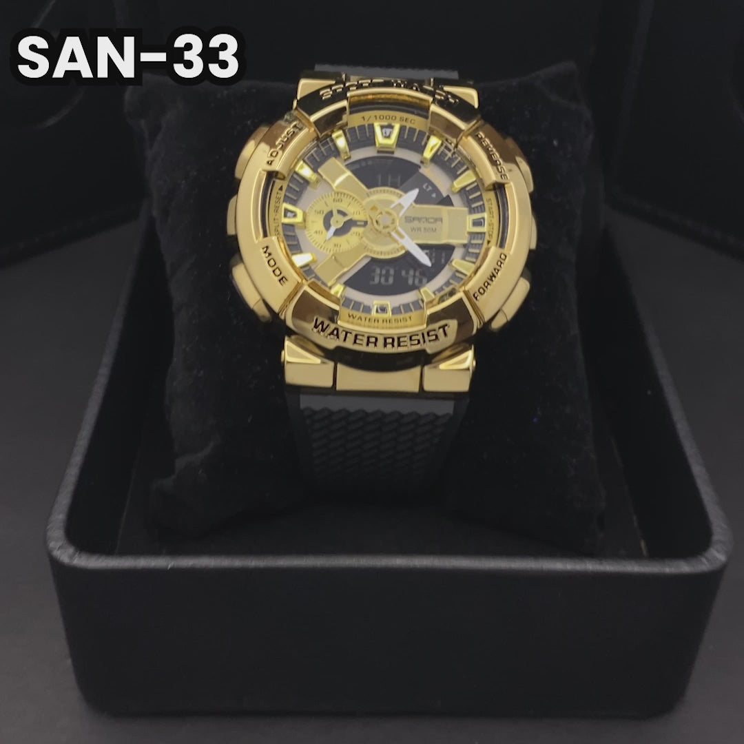RELOJ SANDA ORIGINAL DEPORTIVOS DORADO, PLATEADO Y ARCOÍRIS PARA HOMBRE | SAN-33 | SAN-52 | SAN-53