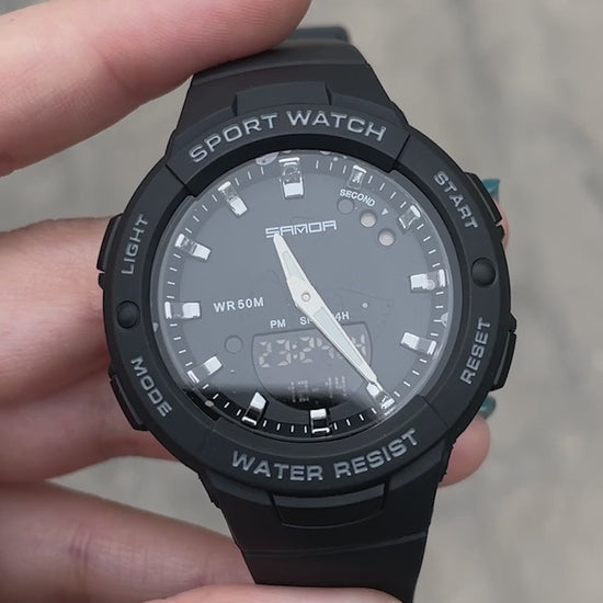 RELOJ SANDA ORIGINAL DEPORTIVO NEGRO Y BLANCO  PARA MUJER 6005 | SAN-17 | SAN-18