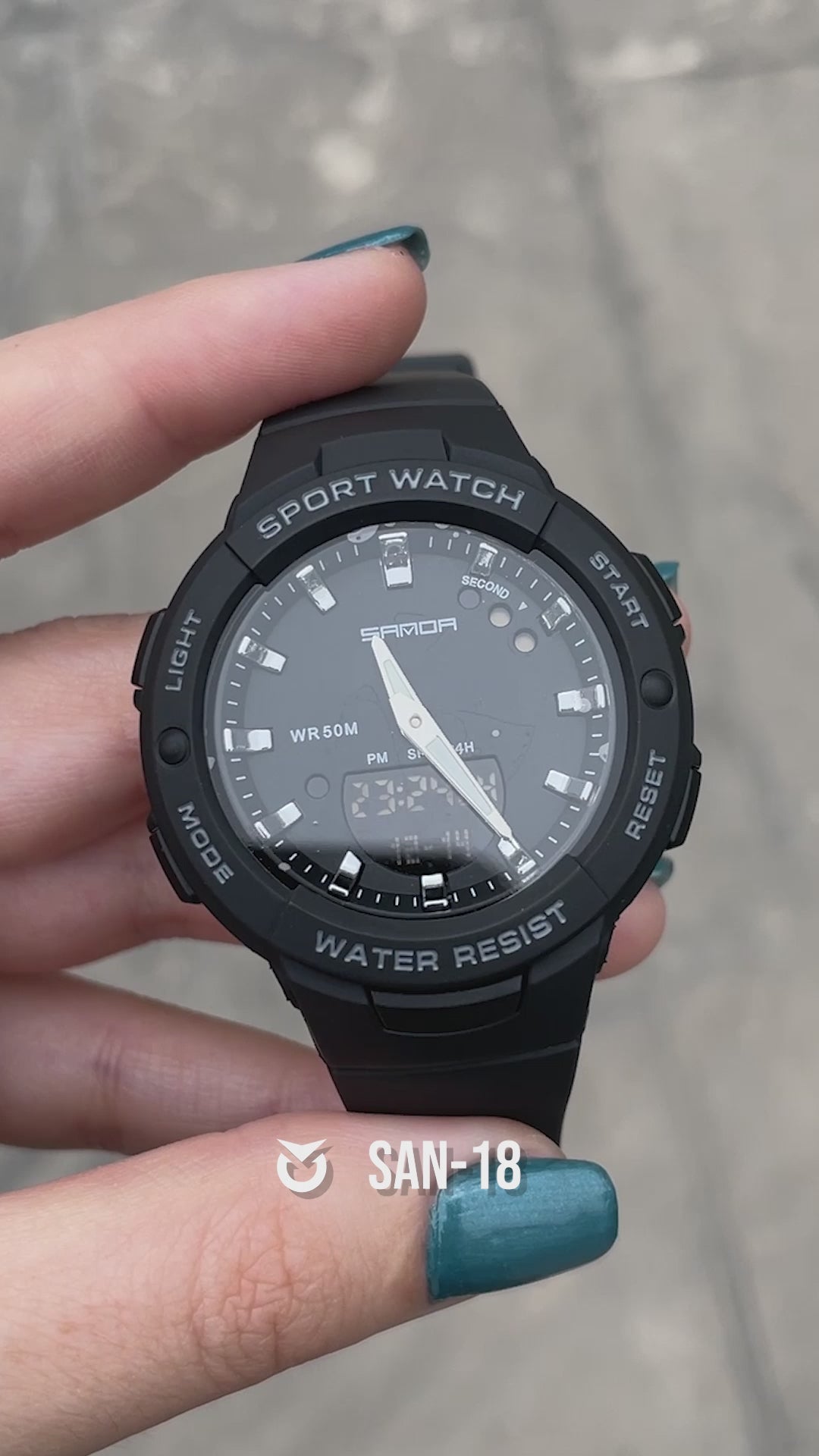 RELOJ SANDA ORIGINAL DEPORTIVO NEGRO Y BLANCO  PARA MUJER 6005 | SAN-17 | SAN-18