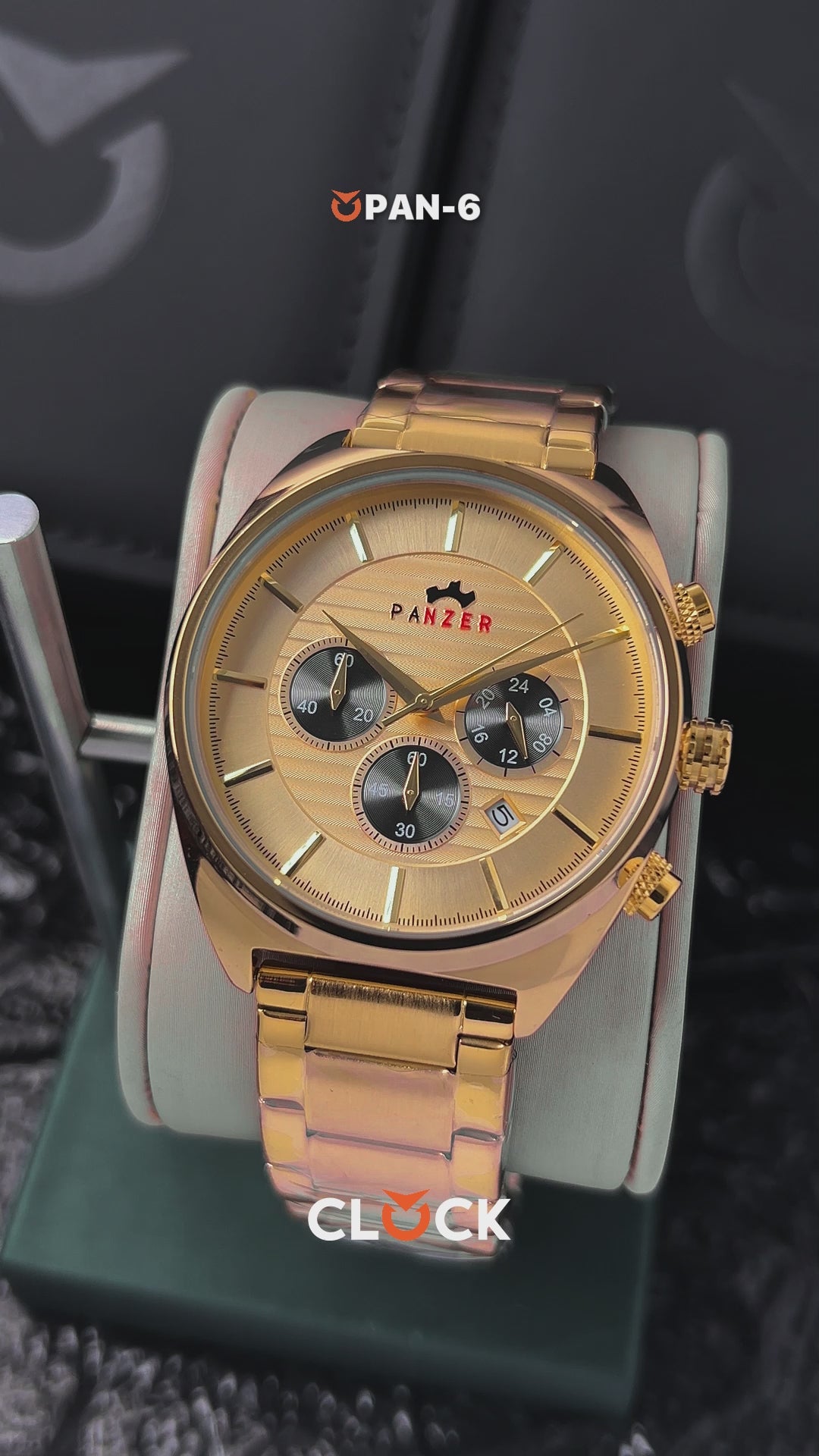 RELOJ PANZER ORIGINAL - ELEGANTE PLATEADO NEGRO Y DORADO | PAN-4, PAN-5, PAN-6