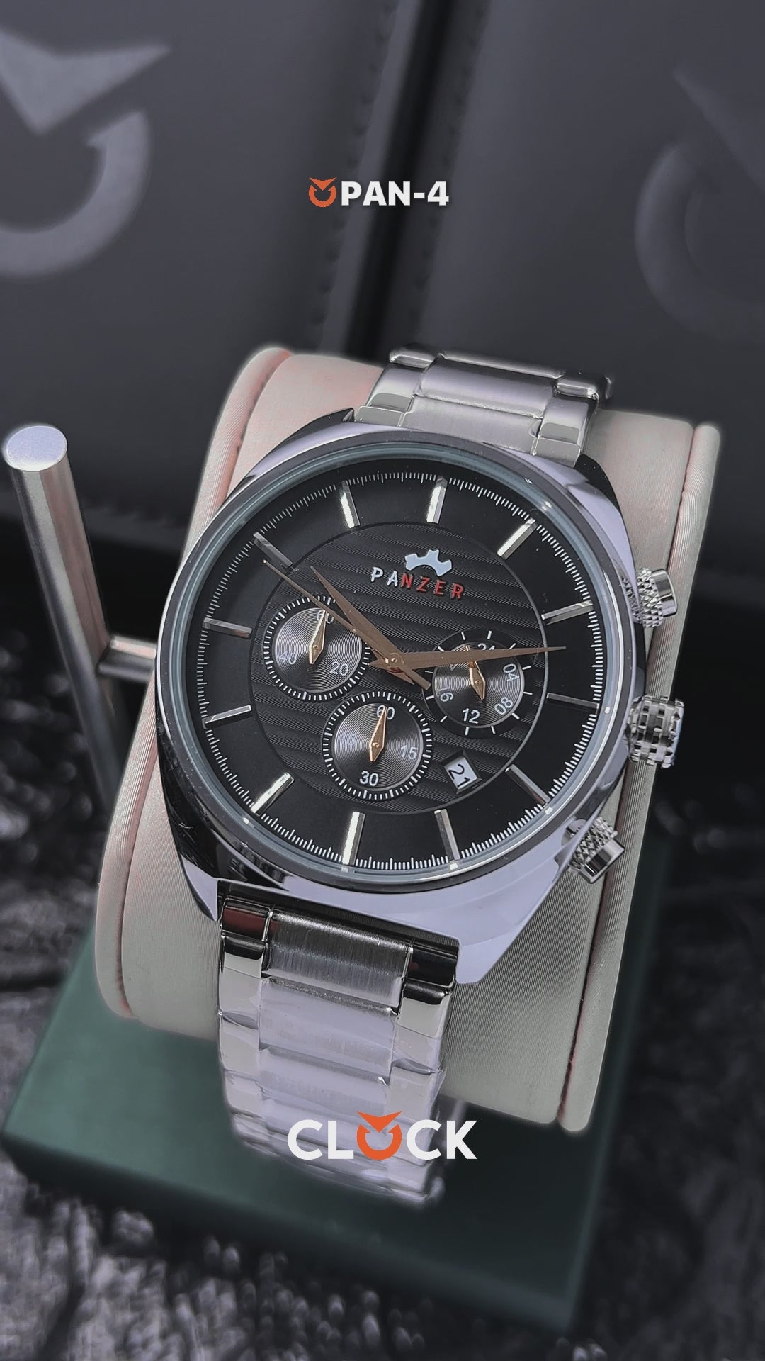 RELOJ PANZER ORIGINAL - ELEGANTE PLATEADO NEGRO Y DORADO | PAN-4, PAN-5, PAN-6
