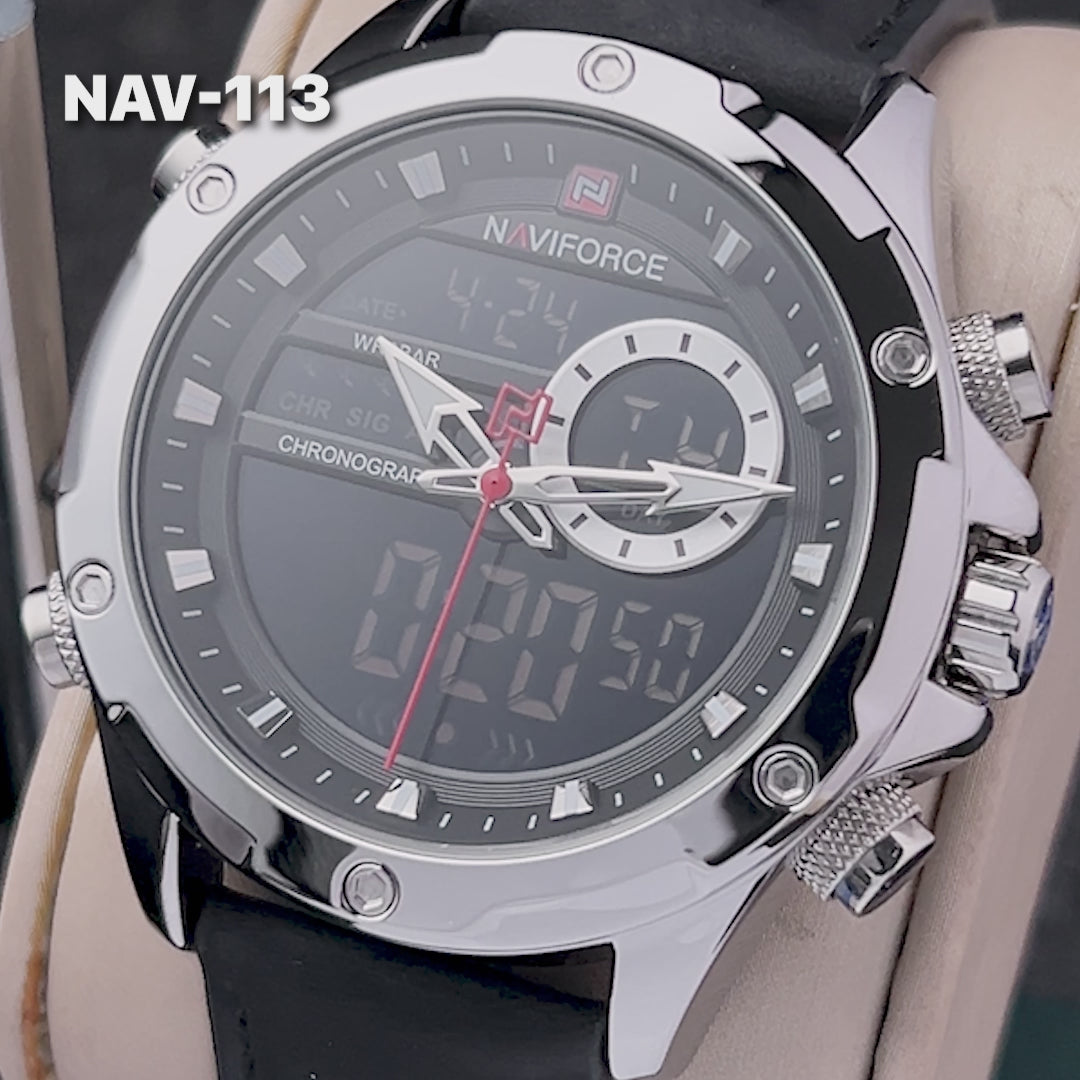 RELOJ NAVIFORCE ORIGINAL CASUAL MARRÓN Y NEGRO | NAV-112 | NAV-113