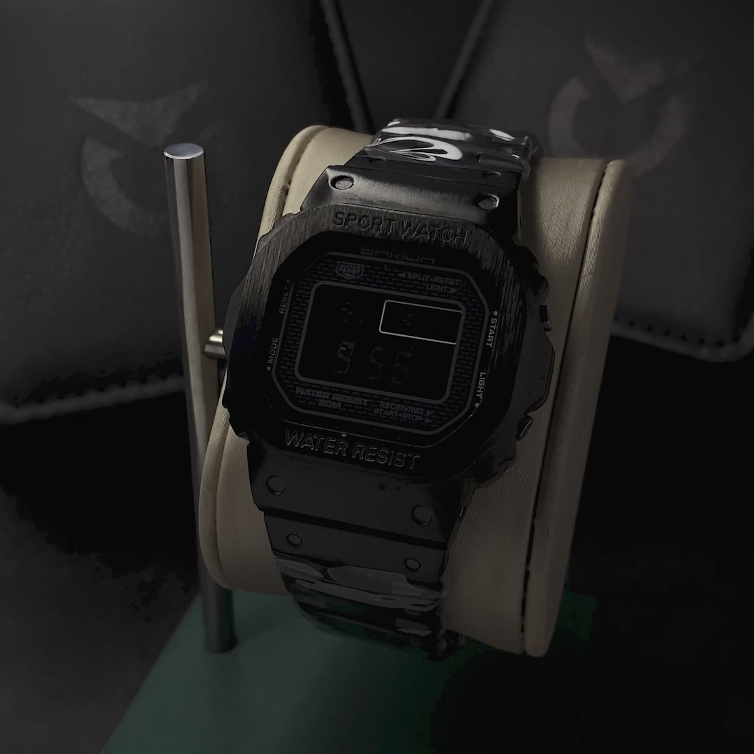 RELOJ SANDA ORIGINAL ELEGANTE NEGRO Y PLATEADO PARA HOMBRE | SAN-62 | SAN-41