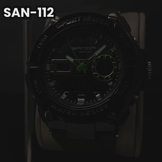 RELOJ SANDA ORIGINAL - CASUAL NEGRO Y VERDE PARA HOMBRE |  SAN-110 | SAN-111 | SAN-112