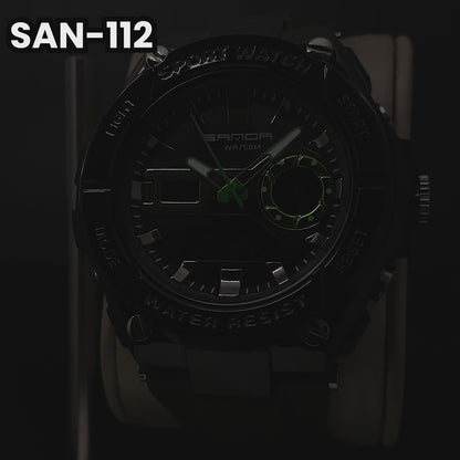 RELOJ SANDA ORIGINAL - CASUAL NEGRO Y VERDE PARA HOMBRE |  SAN-110 | SAN-111 | SAN-112