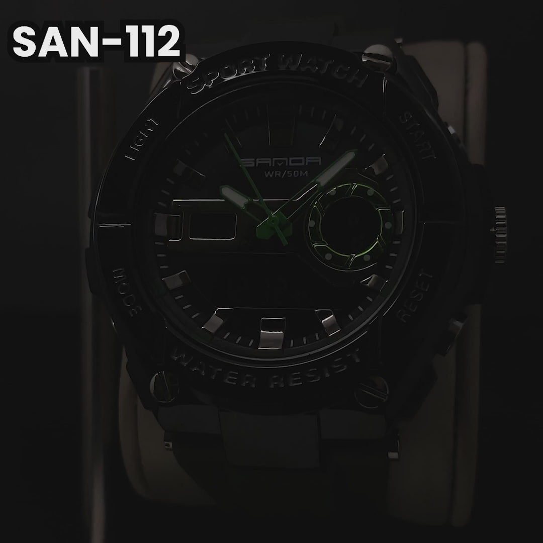RELOJ SANDA ORIGINAL - CASUAL NEGRO Y VERDE PARA HOMBRE |  SAN-110 | SAN-111 | SAN-112