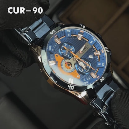 RELOJ CURREN ORIGINAL - CASUAL PLATEADO, NEGRO Y AZUL 8402 | CUR-88, CUR-89, CUR-90 PARA HOMBRE