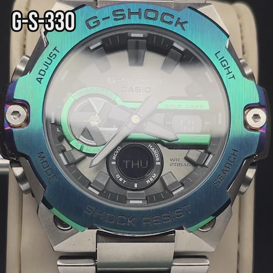 RELOJ G-SHOCK PLATEADO | G-S-233 - G-S-330-9
PARA HOMBRE