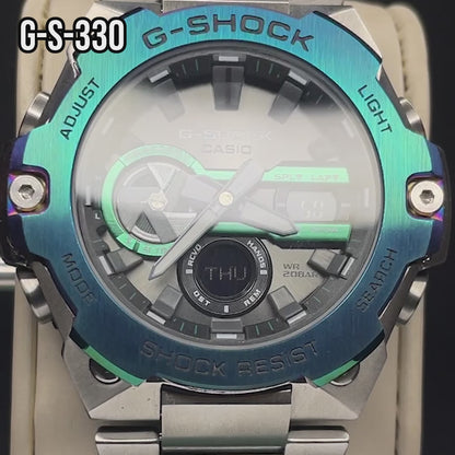 RELOJ G-SHOCK PLATEADO | G-S-233 - G-S-330-9
PARA HOMBRE