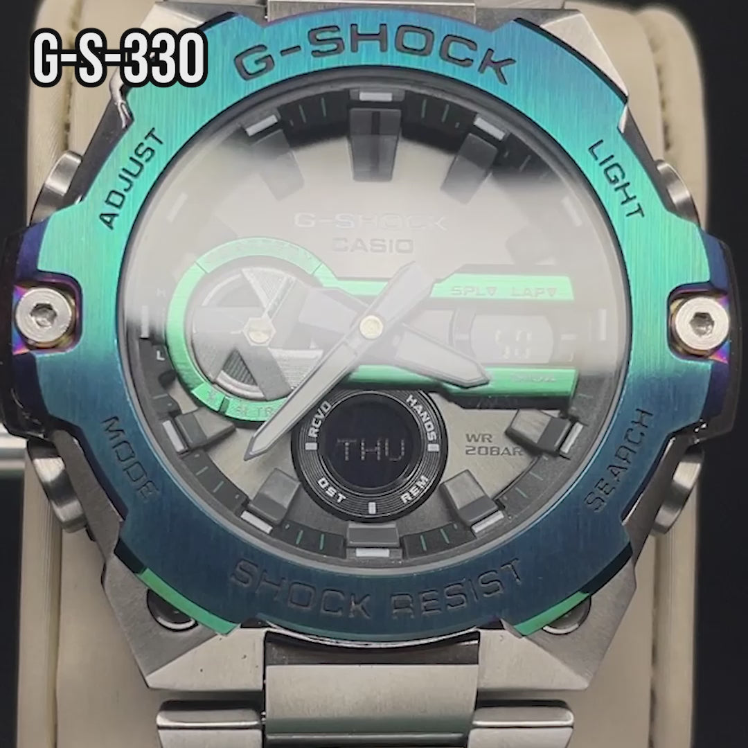 RELOJ G-SHOCK PLATEADO | G-S-233 - G-S-330-9
PARA HOMBRE