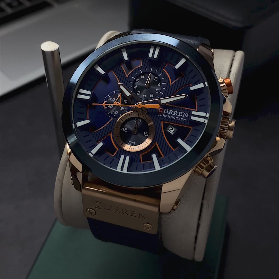 RELOJ CURREN ORIGINAL - CASUAL NEGRO Y AZUL PARA HOMBRE 8346 | CUR-45 | CUR-46
