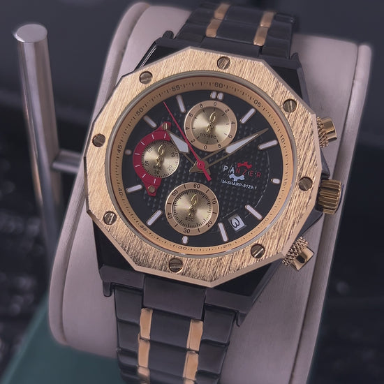 RELOJ PANZER ORIGINAL - ELEGANTE DORADO NEGRO BLANCO Y PLATEADO  PARA HOMBRE |  PAN-29, PAN-30, PAN-31, PAN-32