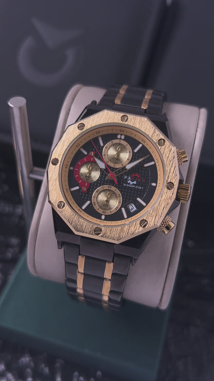 RELOJ PANZER ORIGINAL - ELEGANTE DORADO NEGRO BLANCO Y PLATEADO  PARA HOMBRE |  PAN-29, PAN-30, PAN-31, PAN-32