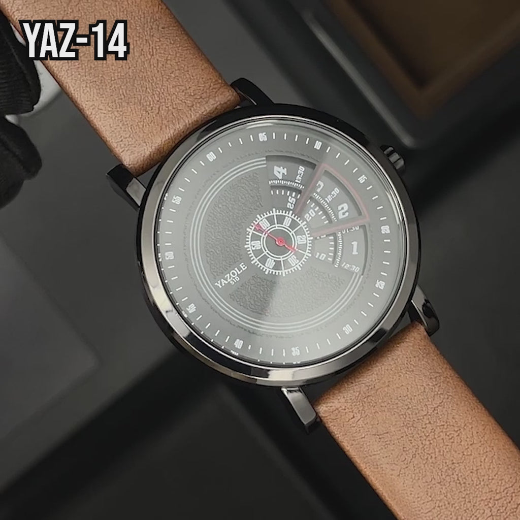 RELOJ YAZOLE ORIGINAL - CASUAL MARRON  | YAZ-14 PARA HOMBRE