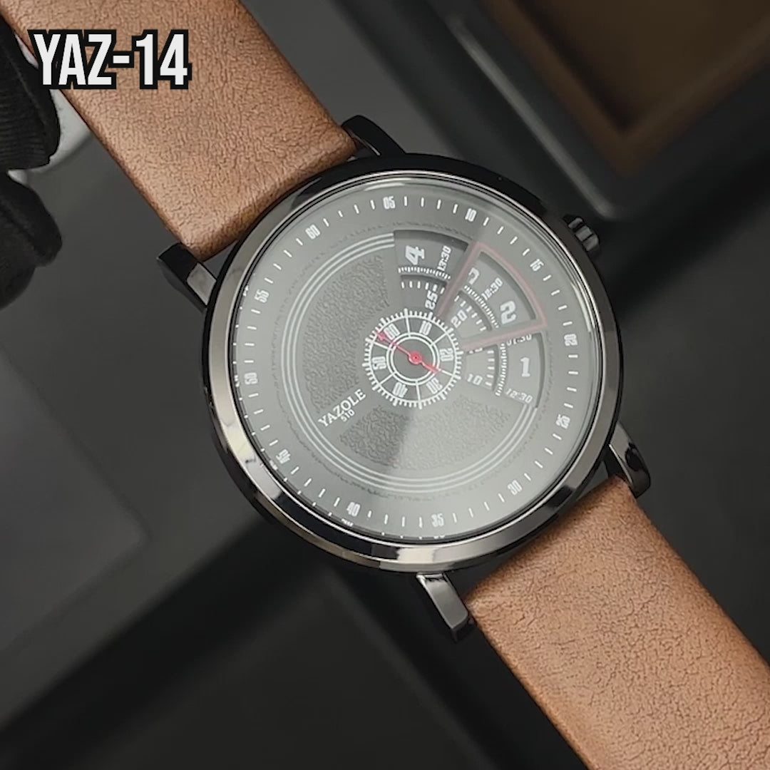 RELOJ YAZOLE ORIGINAL - CASUAL MARRON  | YAZ-14 PARA HOMBRE