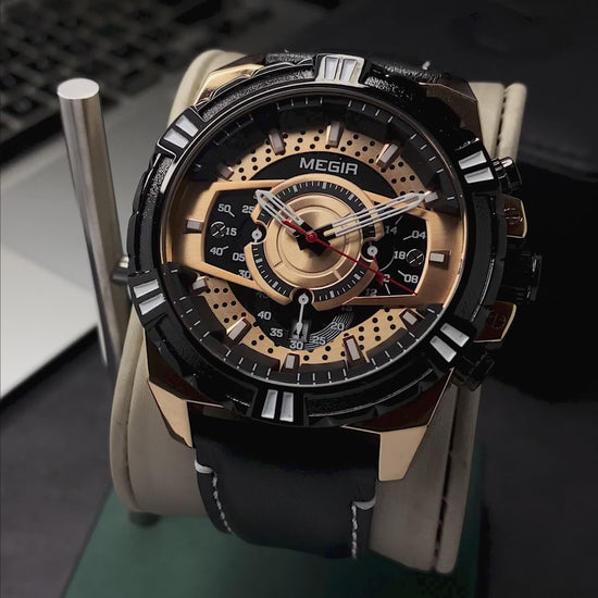 RELOJ MEGIR ORIGINAL - CASUAL NEGRO | MEG-15 PARA HOMBRE