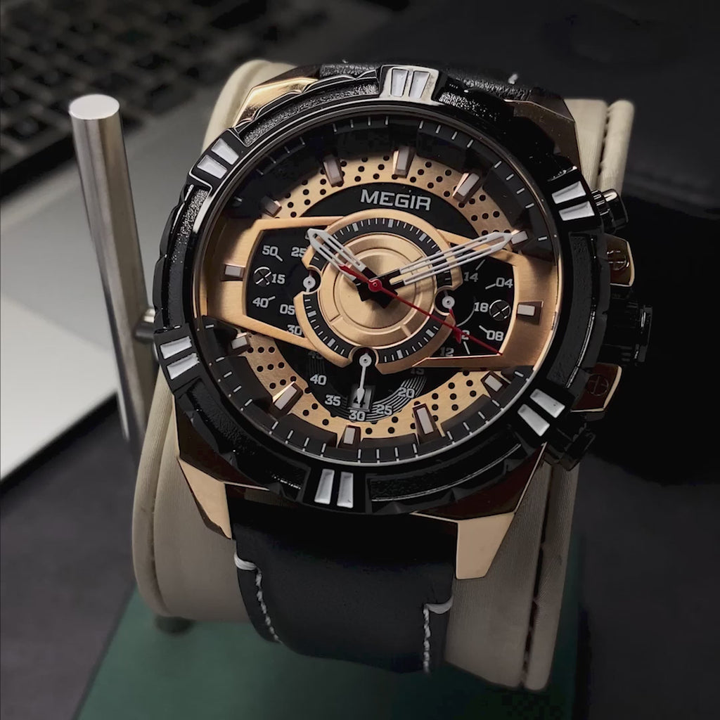 RELOJ MEGIR ORIGINAL - CASUAL NEGRO | MEG-15 PARA HOMBRE
