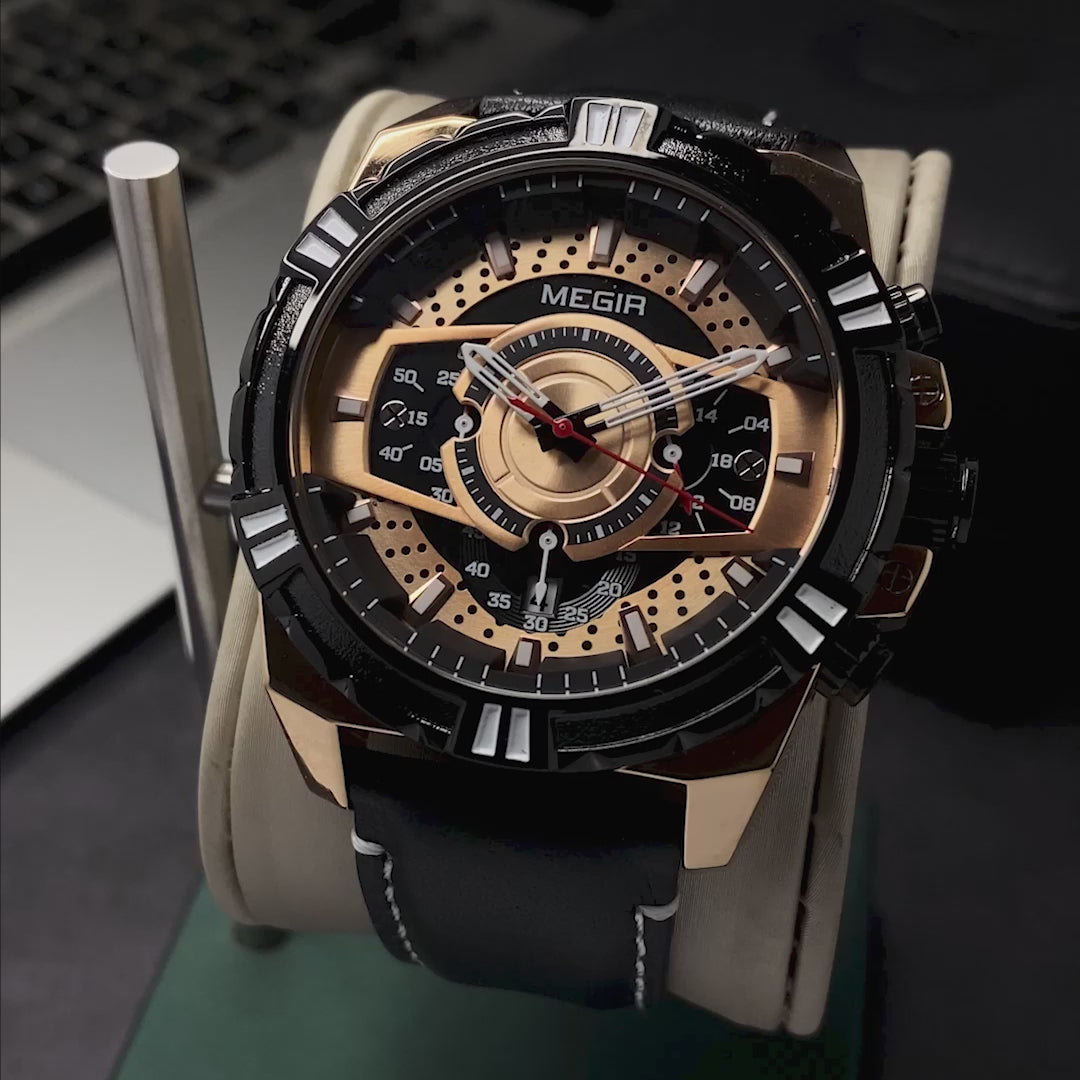RELOJ MEGIR ORIGINAL - CASUAL NEGRO | MEG-15 PARA HOMBRE