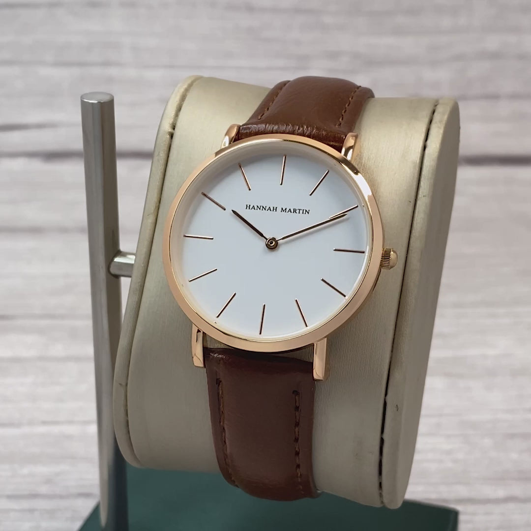 RELOJ HANNAH MARTIN ORIGINAL CASUAL MARRON PARA MUJER  | HAN-20