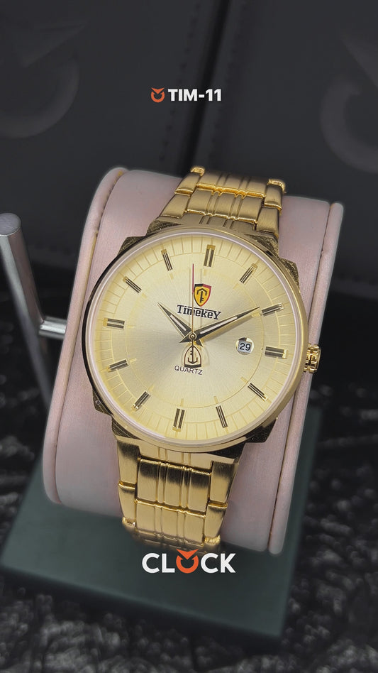 RELOJ TIMEKEY 3064 ORIGINAL ELEGANTE DORADO Y PLATEADO | TIM-11 Y TIM-12