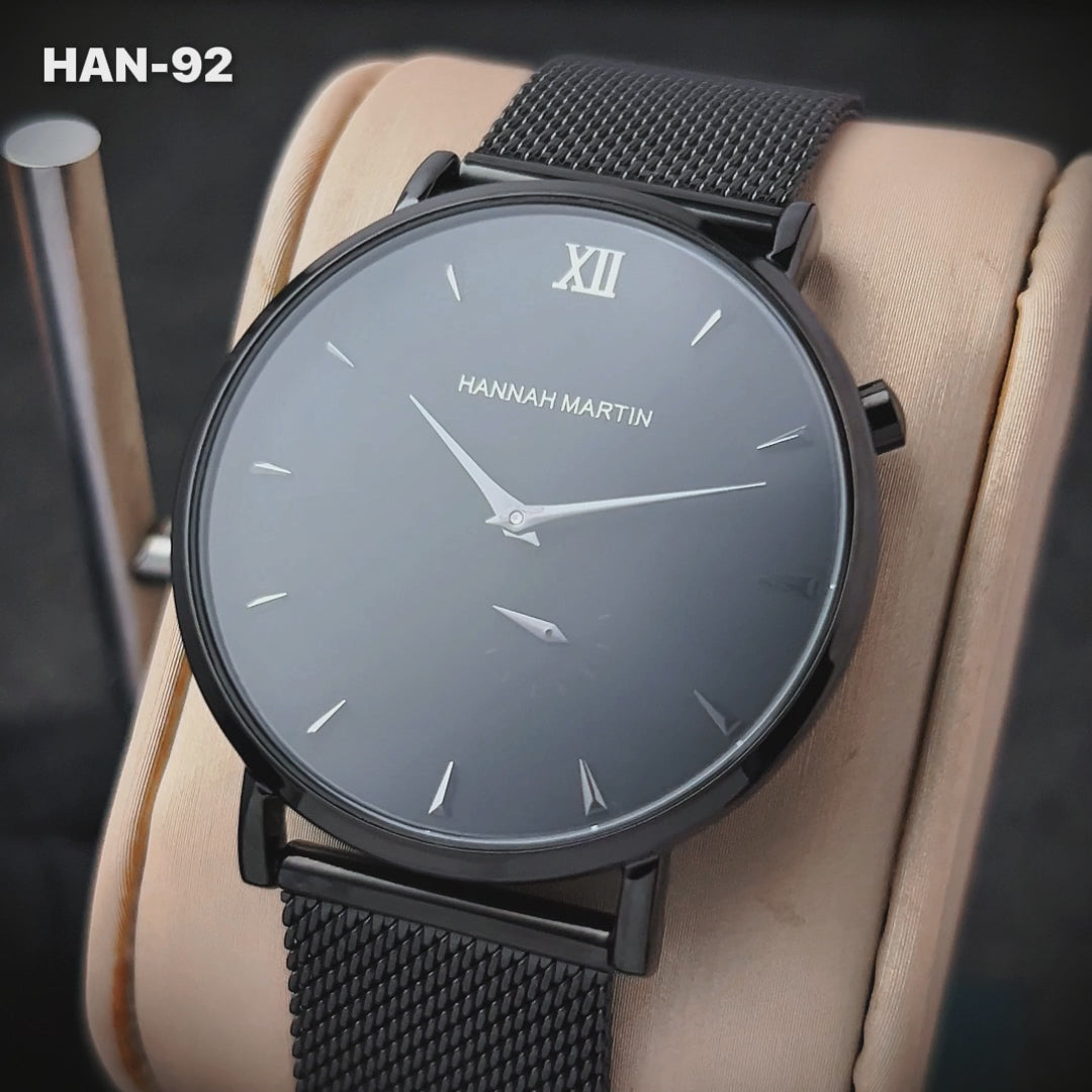 RELOJ ORIGINAL HANNAH MARTIN - ELEGANTE Y CASUAL - NEGRO | HAN-92 | HAN-93 PARA HOMBRE