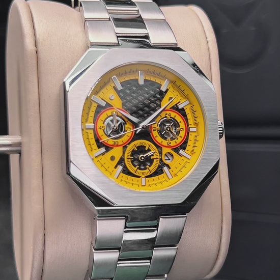 RELOJ DINIMI ORIGINAL 88433 NEGRO PLATEADO | DIN-1, DIN-2, DIN-30 PARA HOMBRE