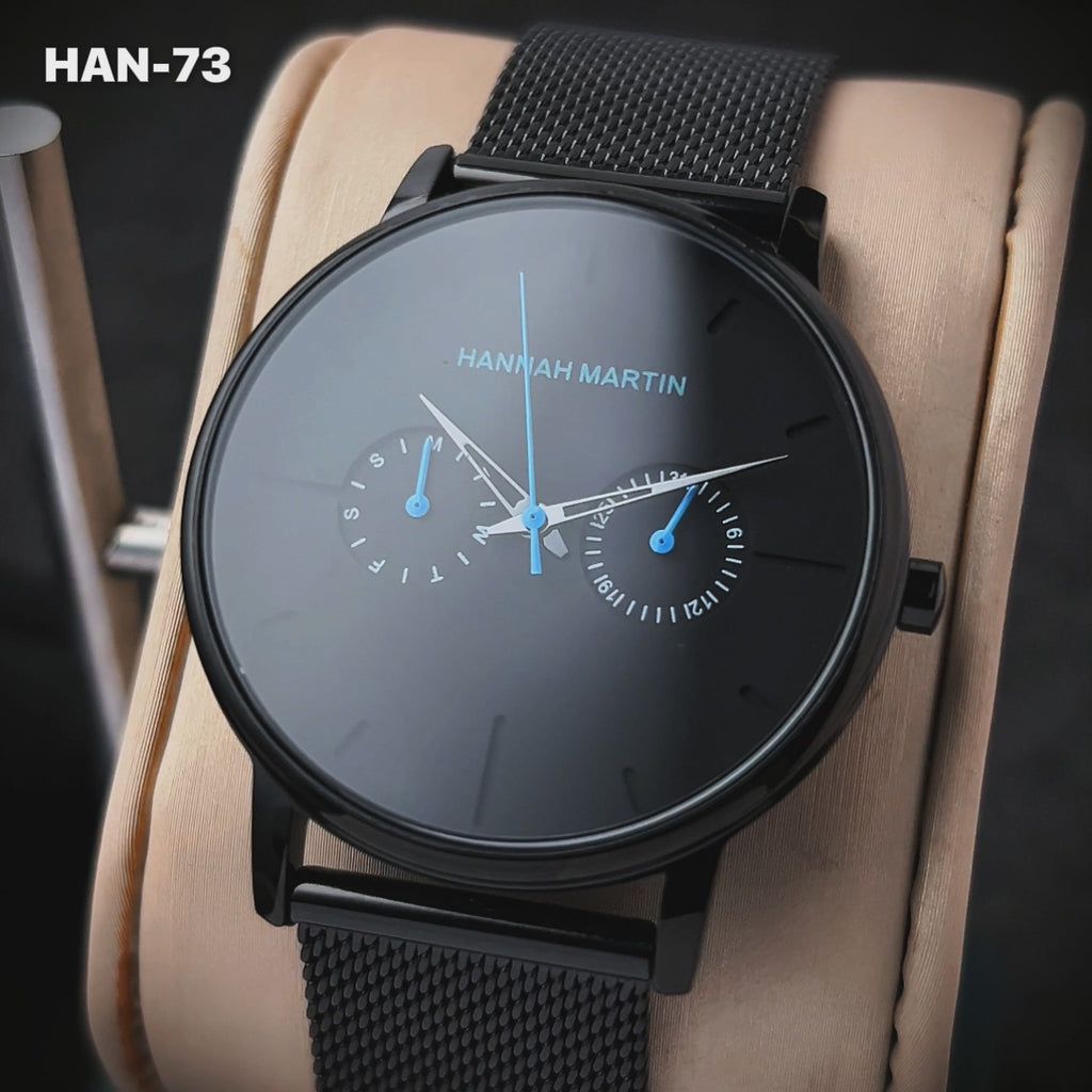 RELOJ ORIGINAL HANNAH MARTIN - ELEGANTE Y CASUAL - NEGRO, MARRON Y PLATEADO | HAN-73 | HAN-74 | HAN-75 | HAN-76 | HAN-77 | HAN-78 PARA HOMBRE
