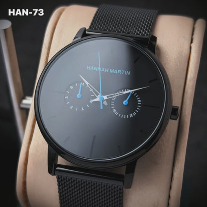 RELOJ ORIGINAL HANNAH MARTIN - ELEGANTE Y CASUAL - NEGRO, MARRON Y PLATEADO | HAN-73 | HAN-74 | HAN-75 | HAN-76 | HAN-77 | HAN-78 PARA HOMBRE