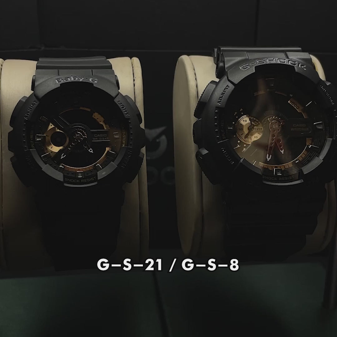 RELOJES G-SHOCK DEPORTIVO PAREJA NEGRO PARA HOMBRE Y MUJER  | G-S-21 | G-S-8