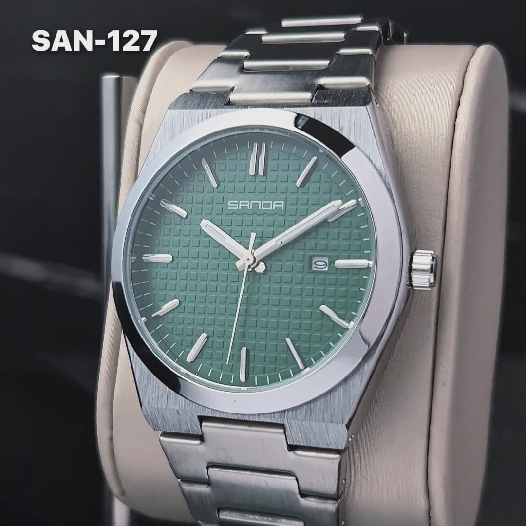 RELOJ SANDA ORIGINAL - CASUAL ZAFIRO, VERDE Y NEGRO | SKU: SAN-125, SAN-126, SAN-127