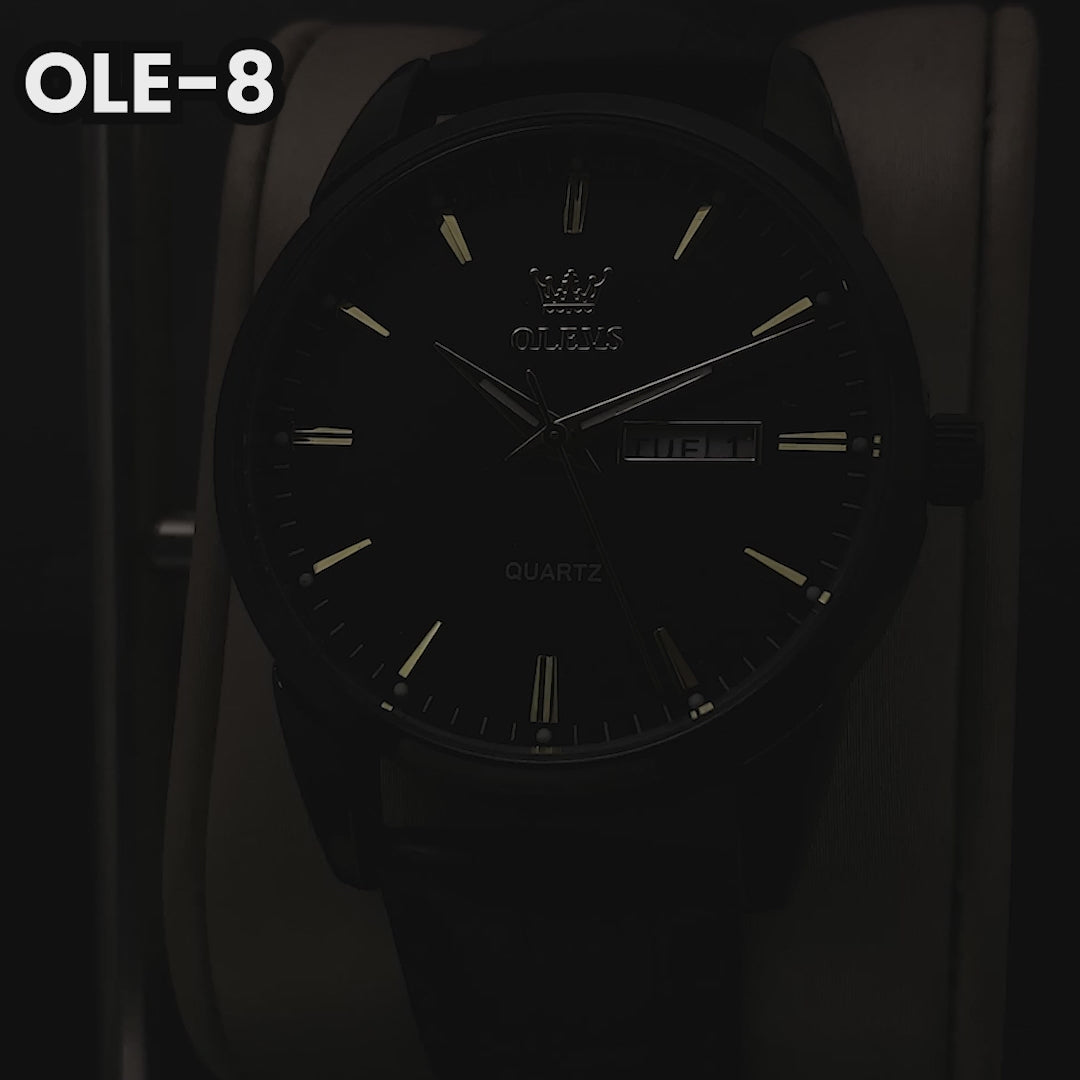 RELOJES OLEVS ORIGINAL - ELEGANTE Y CASUAL - MARRÓN- NEGRO I OLE-8