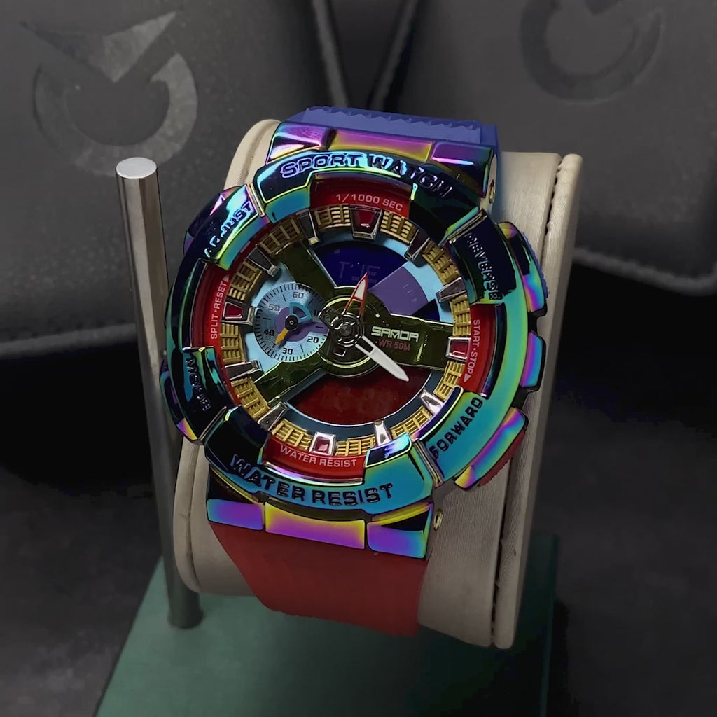 RELOJ SANDA ORIGINAL DEPORTIVOS DORADO, PLATEADO Y ARCOÍRIS PARA HOMBRE | SAN-33 | SAN-52 | SAN-53