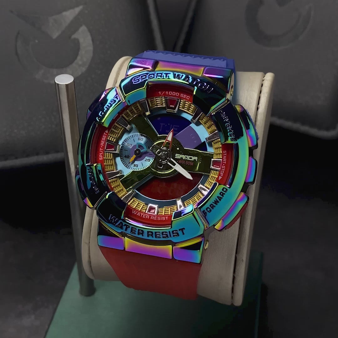 RELOJ SANDA ORIGINAL DEPORTIVOS DORADO, PLATEADO Y ARCOÍRIS PARA HOMBRE | SAN-33 | SAN-52 | SAN-53