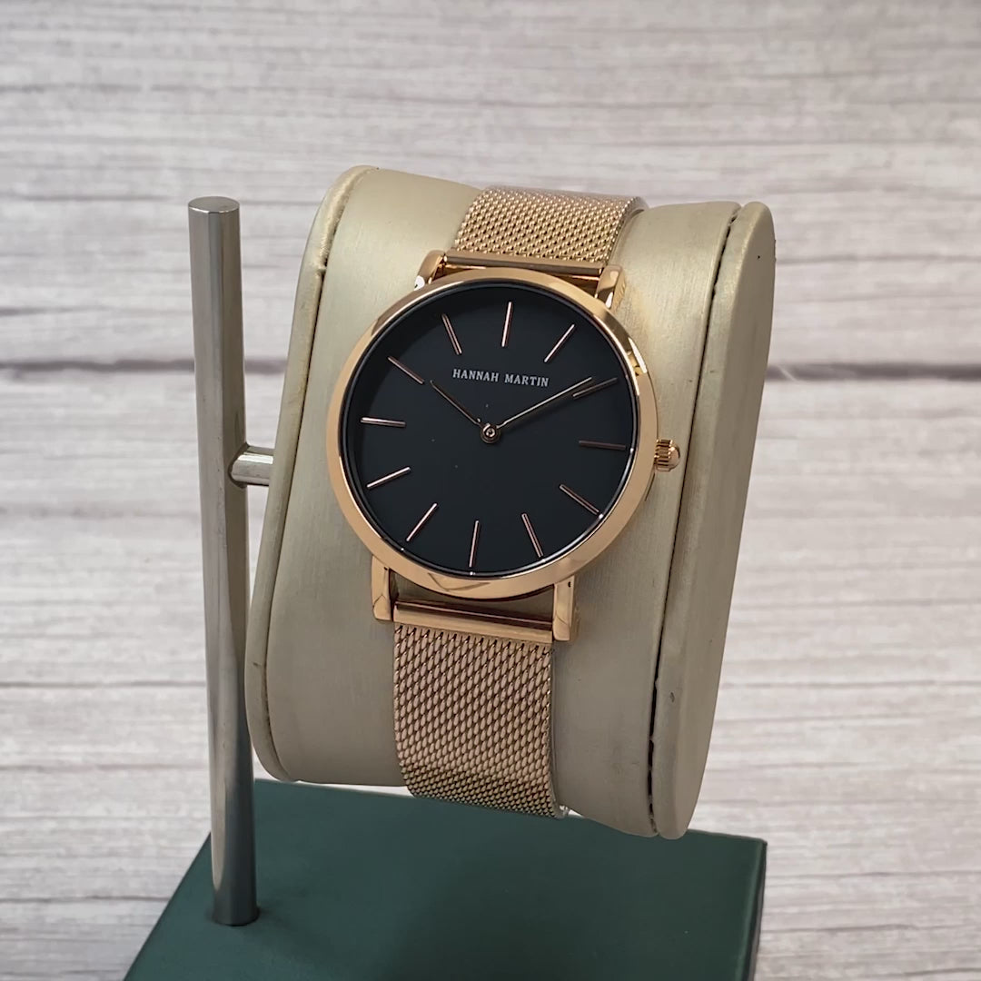 RELOJ HANNAH MARTIN ORIGINAL ELEGANTE ORO ROSA | HAN-2