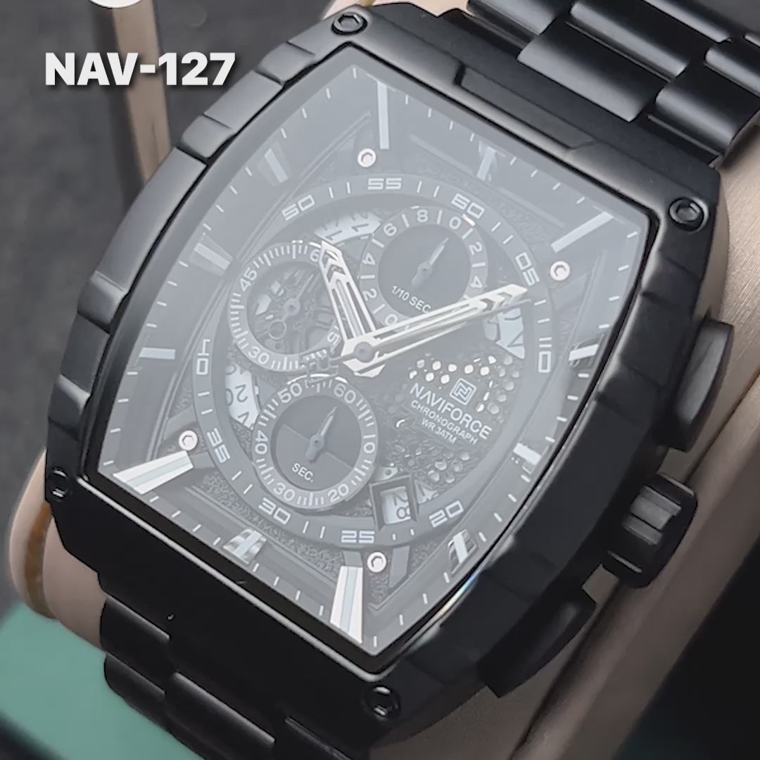 RELOJ NAVIFORCE NF8066 ORIGINAL ELEGANTEN NEGRO | NAV-127, NAV-128, NAV-129 PARA HOMBRE